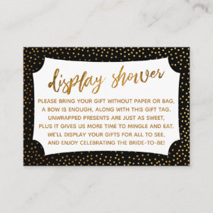 Black & Gold Confetti Display Brautparty Card Begleitkarte