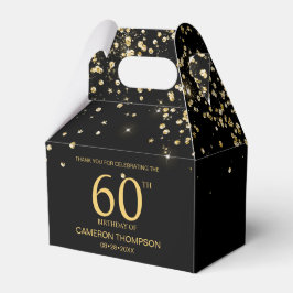 Black Gold Confetti Elegant custom 60th birthday Geschenkschachtel