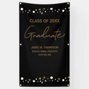 Black Gold Confetti Klasse Schulhintergrund Abitur Banner
