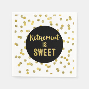 Black Gold Confetti Pension ist süß Serviette