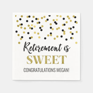 Black Gold Confetti Retirement ist Sweet Serviette