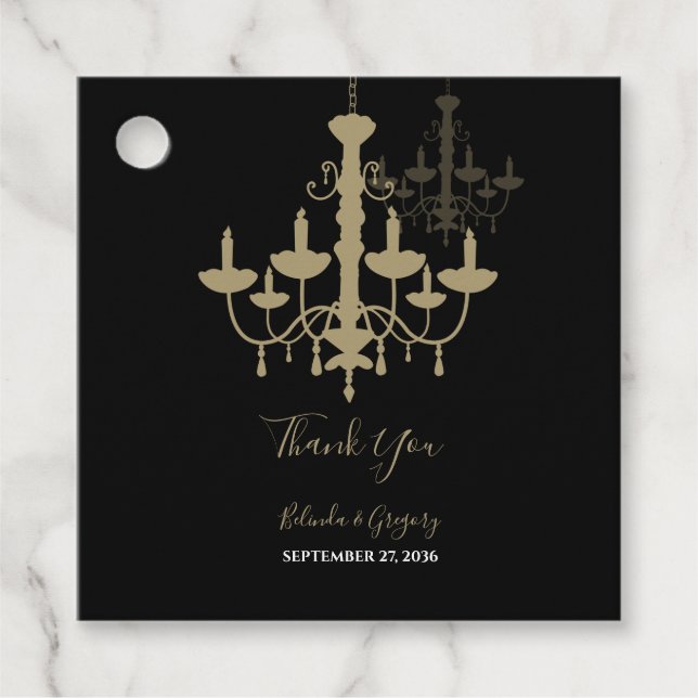 Black Gold Cronier Wedding Geschenk Geschenkanhänger (Vorderseite)