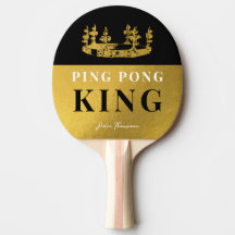 Black & Gold Crown Table Tennis King Luxus Custom