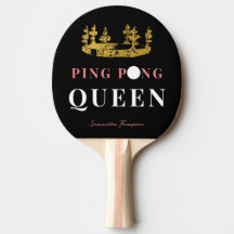 Black Gold Crown Table Tennis Queen Personalisiert