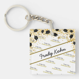 Black & Gold Custom Abschluss Schlüsselanhänger