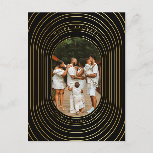 Black Gold Custom Foto Family Weihnachten (Vorderseite)
