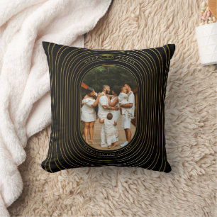 Black Gold Custom Foto Family Weihnachten Kissen