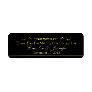 Black & Gold Custom Wedding Fevor Labels
