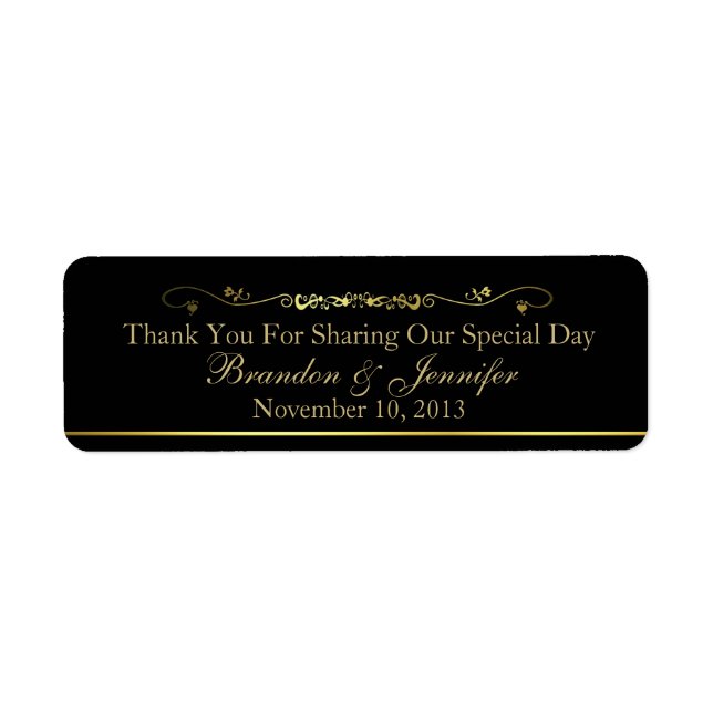 Black & Gold Custom Wedding Fevor Labels (Vorne)