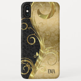 Black Gold Damask Gold Wirbel Case-Mate iPhone Hülle