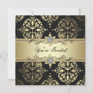 Black-Gold-Damaskus-Party Einladungen