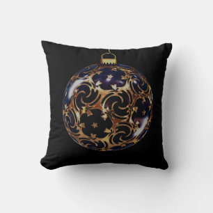 Black Gold Decorative Glitzer Ball Frohe Weihnacht Kissen