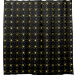 Black Gold Deko Abstrakt Geometric Muster Luxus Duschvorhang