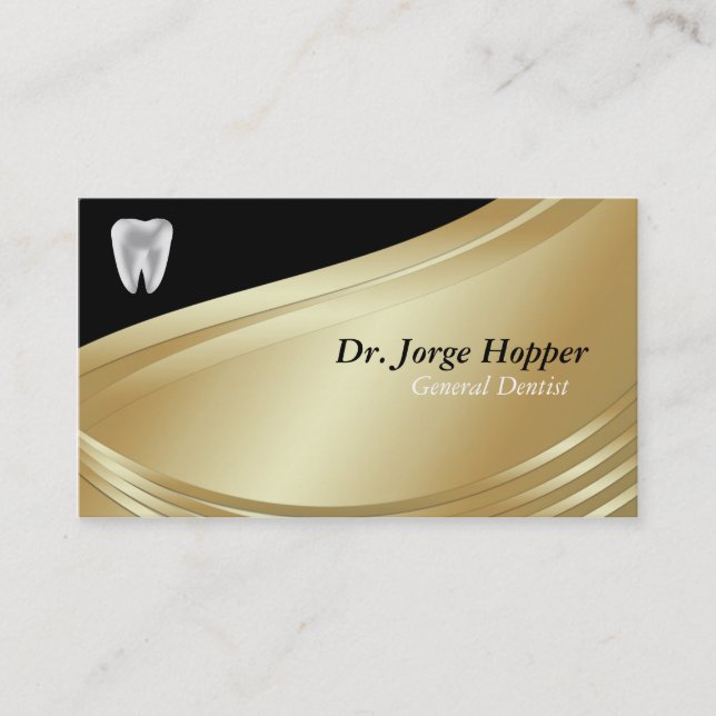 Black Gold Dentis Business Card Visitenkarte (Vorderseite)