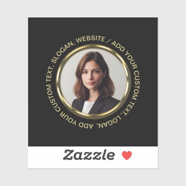 Black & gold design, Logo or Photo in gold circle, Aufkleber (Blatt)