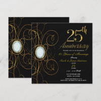 Black & Gold Diamond Elegant 25 25 Jahre