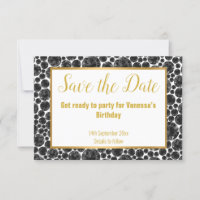 BLACK GOLD DIAMOND ELEGANT SAVE THE DATE