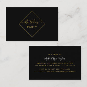 Black & Gold Diamond Geburtstagsparty Ticket