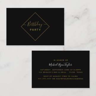 Black & Gold Diamond Geburtstagsparty Ticket