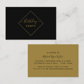 Black & Gold Diamond Geburtstagsparty Ticket