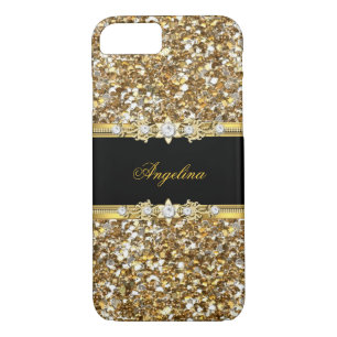 Black Gold Diamond Jewel Glitzer Case-Mate iPhone Hülle