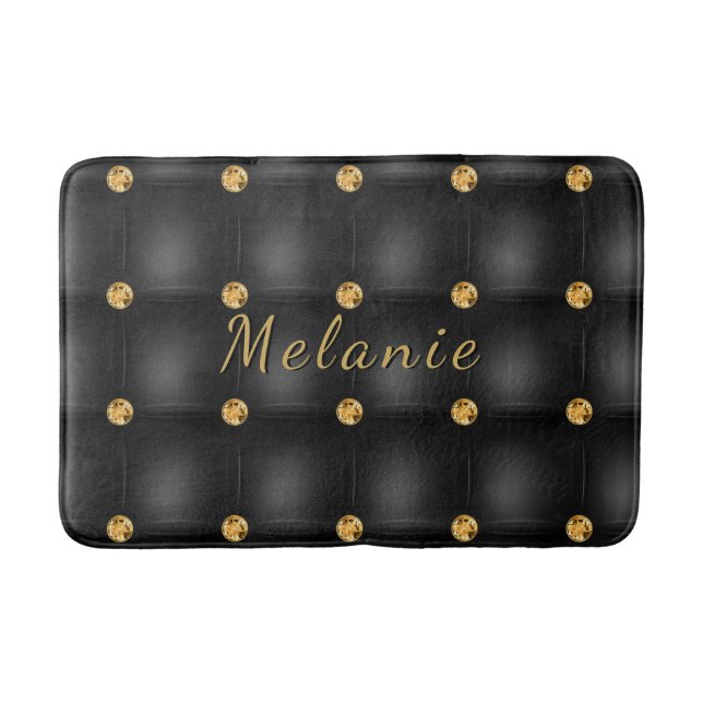 Black Gold Diamond Tufted Bath Mat und Individuell Badematte (Vorderseite)