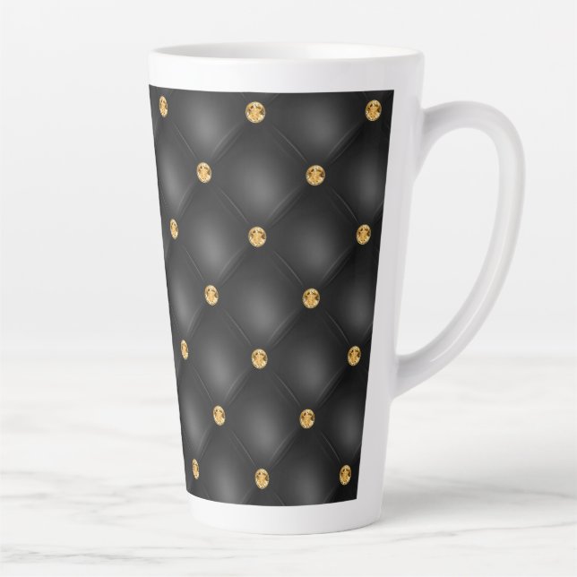 Black Gold Diamond Tufted Latte Tasse (Rechts)