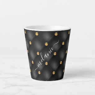 Black Gold Diamond tuftet Ihren Namen Latte Tasse
