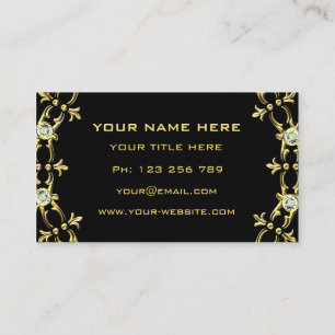 Black Gold Diamonds Business Card Design Ihre eige Visitenkarte