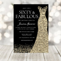 Black Gold Dress 60 & Fabulous 60. Geburtstag