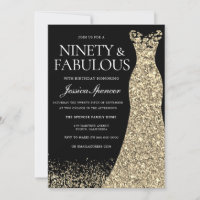 Black Gold Dress 90 & Fabulous 90. Geburtstag