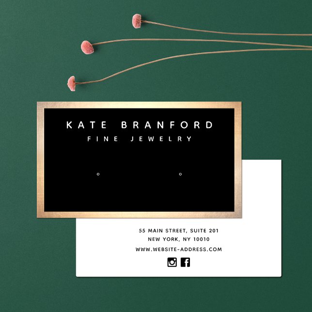 Black Gold Earring Display Business Card Visitenkarte (Von Creator hochgeladen)