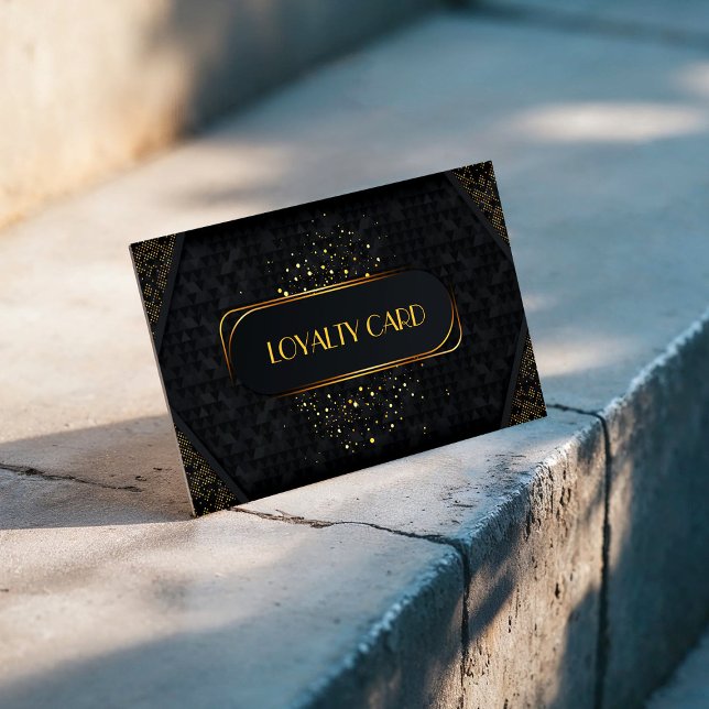 Black & Gold Elegant Customer Reward Punch Treuekarte (Black & Gold Elegant Customer Reward Punch Loyalty Card, Business Card, Client Card)