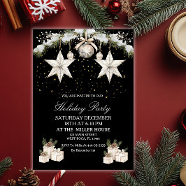 Black & Gold Elegant Holiday Postkarte