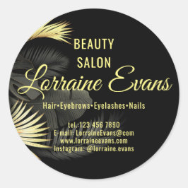 Black Gold Elegant Runder Aufkleber