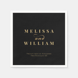 Black Gold Elegante Braut & Groom Wedding Serviette