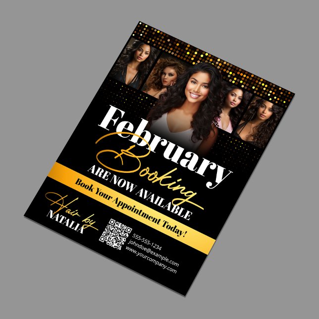 Black Gold Elegante HairStylist Buchung Flyer (Von Creator hochgeladen)