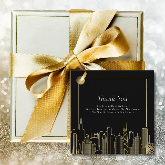 Black Gold Elegante Las Vegas Hochzeit in Urlaubso Geschenkanhänger (Von Creator hochgeladen)