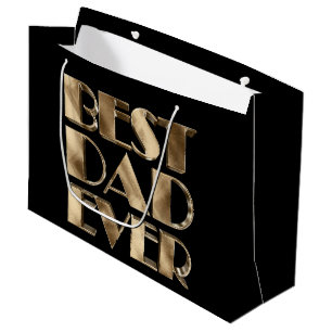 Black Gold Elegante Typografie Der beste Vater für Große Geschenktüte