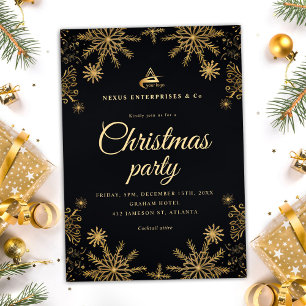 Black Gold Elegantes Corporate Christmas Party Einladung