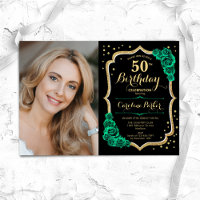 Black Gold Emerald Green Foto 50. Geburtstag