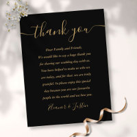 Black Gold Empfang Script Vielen Dank Platzkarte