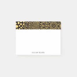 Black Gold Ethnic Floral Personalize Post-it Notes Post-it Klebezettel