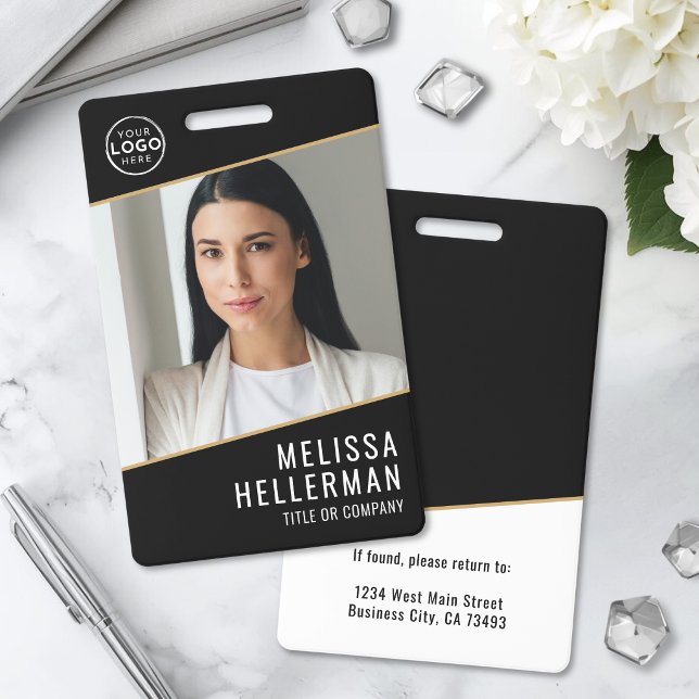 Black Gold Firmenlogo Mitarbeiter-ID Ausweis (Black Gold Company Logo Employee ID Badge)