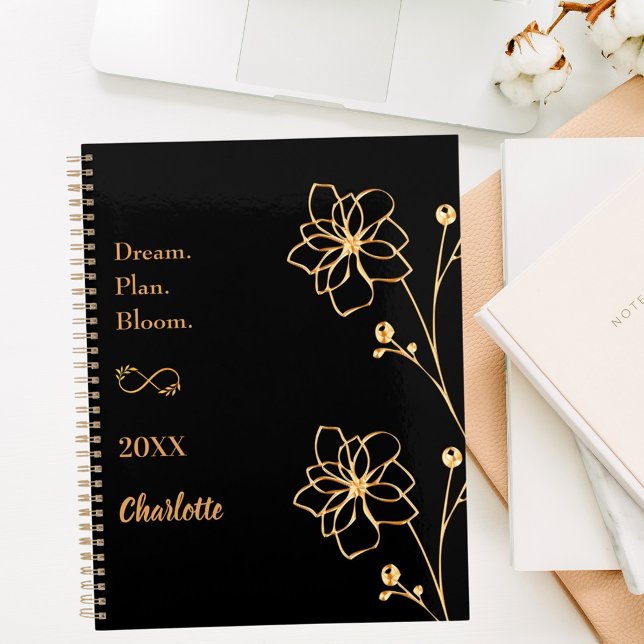 Black gold floral motivational quote 2026 planer (Von Creator hochgeladen)