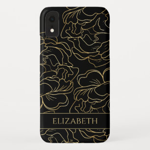 Black Gold Floral Personalisiert Case-Mate iPhone Hülle
