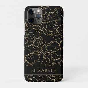 Black Gold Floral Personalisiert Case-Mate iPhone Hülle