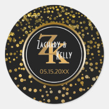 Black Gold Foil Confetti | Monogramm-Gastgeschenk 