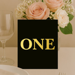Black & Gold Foil Elegante Hochzeiten Tischnummern