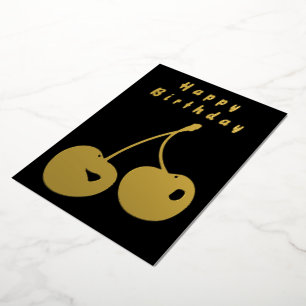 Black Gold Foil Geburtstagskarte mit Goldener Kirs Folien Feiertagskarte
